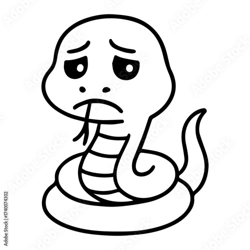 vector line icon sad snake on a white background
Vector animal character emotion, including joy and sadness