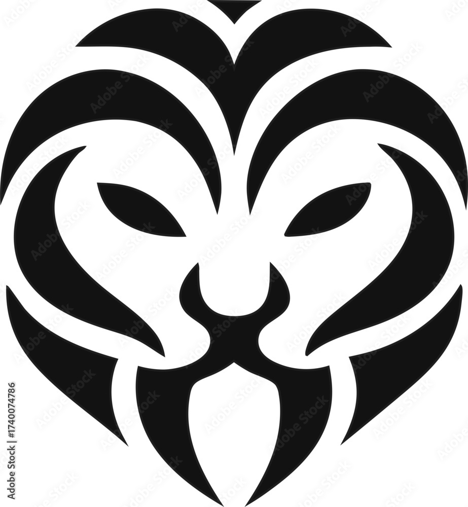 Fototapeta premium lion face vector icon
