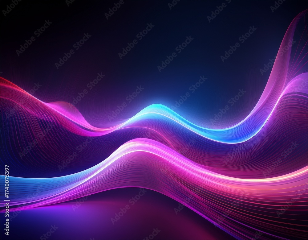 Fototapeta premium abstract neon light wave an imaginative and dreamy wallpaper for graphic design projects and creative presentations