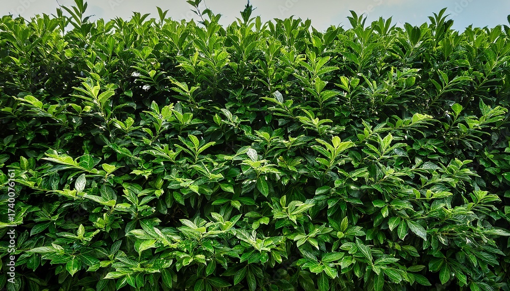 Obraz premium dense green foliage forms a vibrant lush hedge