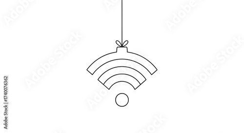 Conceptual christmas ornament wifi signal modern holiday technology celebration design