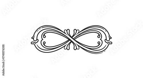 Elegant infinity symbol design in black and white creating a visual representation of endlessness