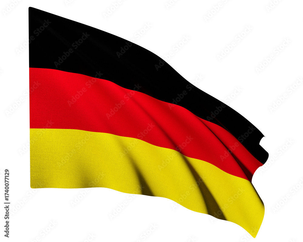 Obraz premium Realistic 3D Rendering Waving National Flag