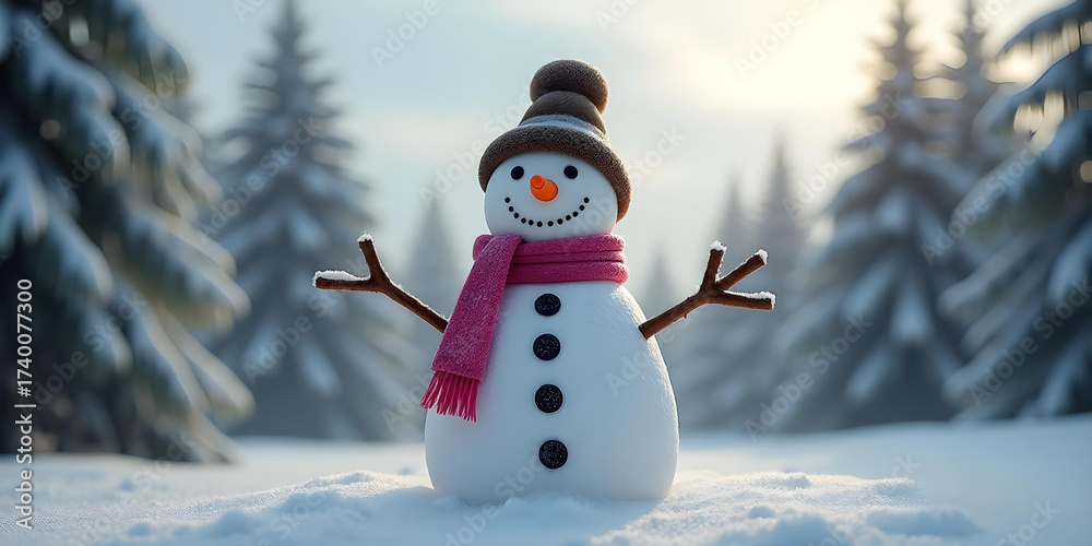 Obraz premium snowman on the snow