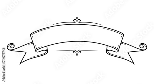 Elegant vintage ribbon banner illustration for graphic design projects and decorations