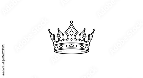 Elegant linear crown design on a pristine white backdrop for luxury branding royalty