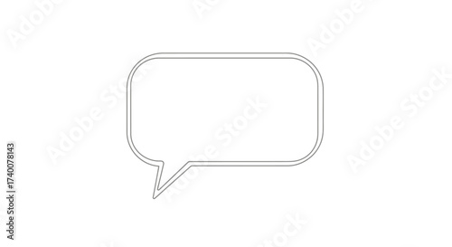 Simple Line Art Illustration of a Speech Bubble for Communication Purposes and Messaging Apps
