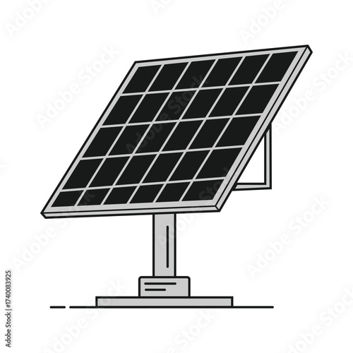 Illustration of a solar panel, clean energy source