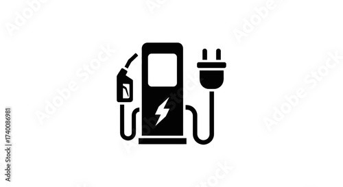 Vector art of fuel and electric charging station icon