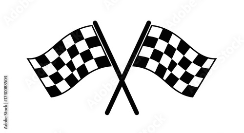 Vector art of two crossed checkered flags for racing events