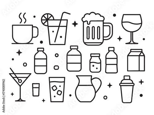 set of drinks