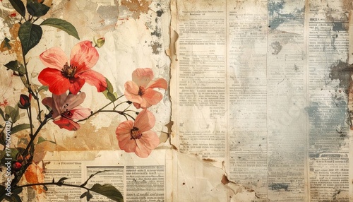 Grunge old newspaper texture background
