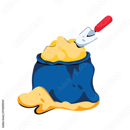 Fertilizer Bag with Shovel Illustration