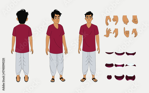 Indian village man cartoon character. moral stories for the best cartoon character