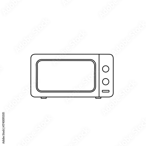 Kitchen icon: microwave oven on transparent background
