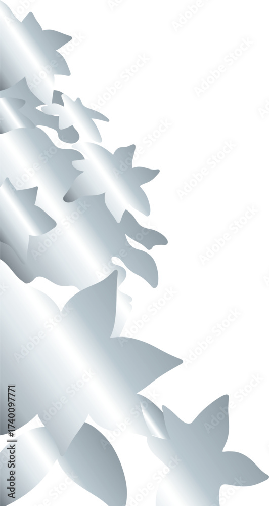 Obraz premium Floral Corner with Silver Leaves