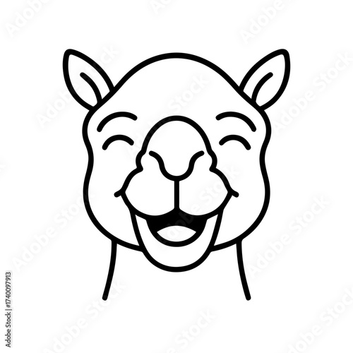 outline happy camel on a white background
Vector line icon animal character emotion, including joy and sadness