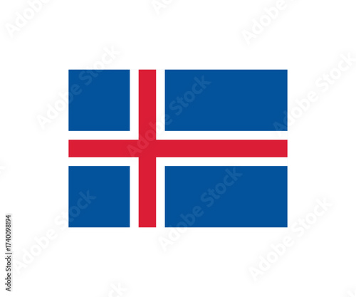 Official Iceland flag. National flag of Iceland vector design and illustration.

