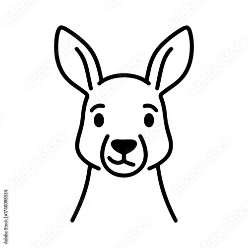outline happy kangaroo on a white background
Vector line icon animal character emotion, including joy and sadness