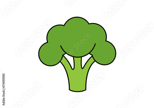 Cartoon Broccoli Illustration: A Healthy and Nutritious Vegetable.