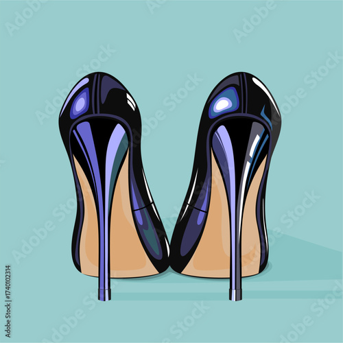 Elegant black high heels