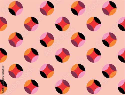 Geometric abstract circle motif pattern