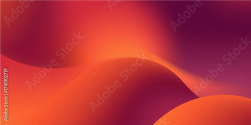 Abstract red and yellow background illustration with a bright orange curve line pattern, suggesting energy and motion