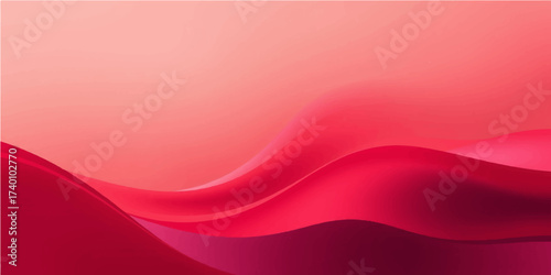 Soft red silk texture background with elegant wave pattern and artistic lines