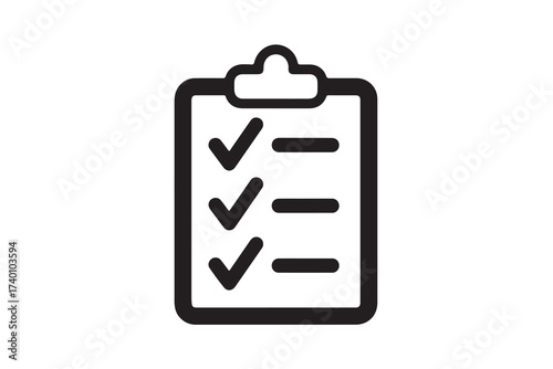 Checklist icon representing task management, todo list, survey, and confirmation in a simple design