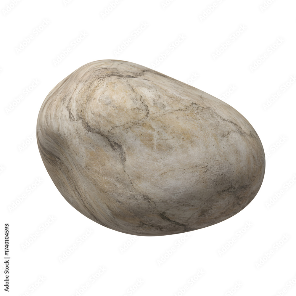 Obraz premium Smooth grey and pinkish stone isolated on transparent background
