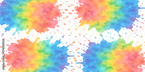 This vibrant abstract watercolor background features a colorful splash of paint and ink creating a beautiful texture and pattern for your art and design illustration