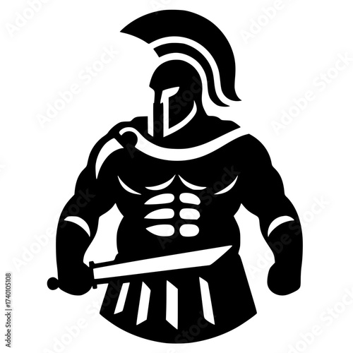 Gladiator logo silhouette vector design