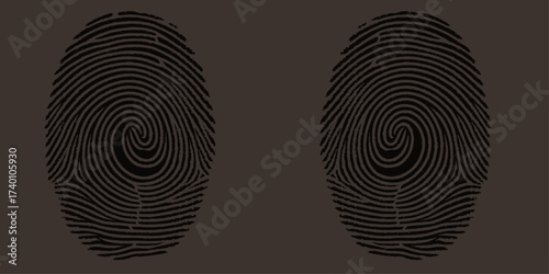 White background illustration of a unique fingerprint pattern for security and identification technology
