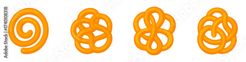 Delicious Sweet Golden Indian Jalebi Dessert Isolated