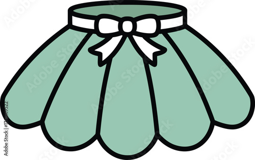 Light Green Tutu Skirt with a White Bow