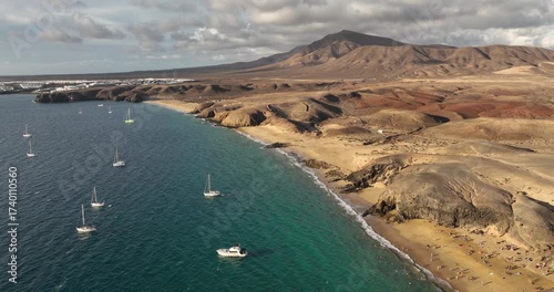 Beautiful day over Lanzarote island - Canaries - Spain	