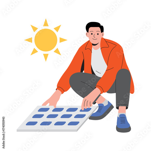Solar Energy PNG file on transparent background.