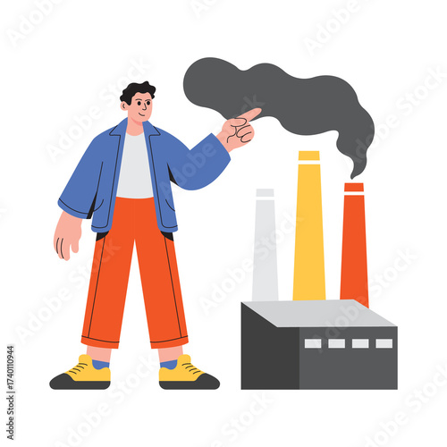 Industrial Smoke PNG file on transparent background.
