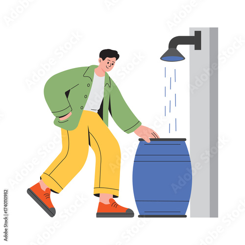 Rain Harvest PNG file on transparent background.