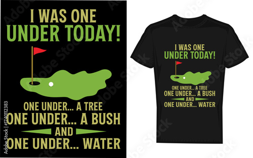 Funny golfer silhouette saying i was one under today for golf lovers perfect for sports enthusiasts and gift ideas silhouette