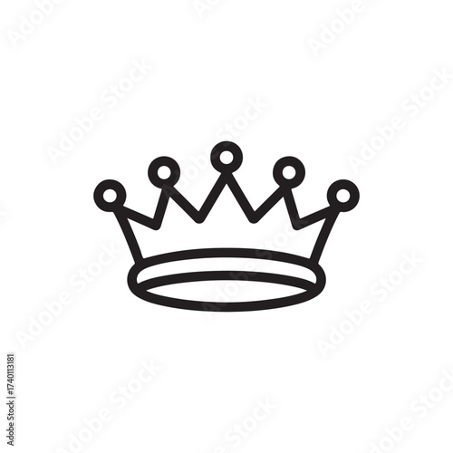 Simple line art crown icon symbol of royalty and power