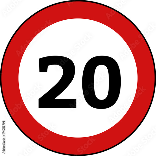 Speed Limit 20 Sign