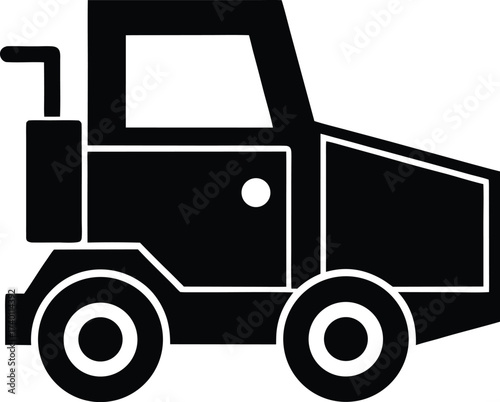 Compactor machine silhouette vector art illustration