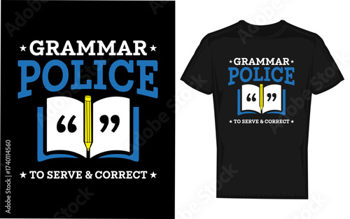 Funny grammar police sarcasm english teacher costume design with a distinctive silhouette style