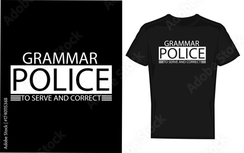 Funny grammar police women and kids costume idea silhouette design for t shirts and gifts