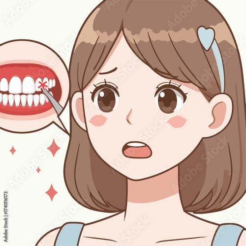 premium vector illustration of a someone with cavities