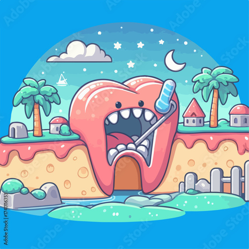 vector illustration of a cavity