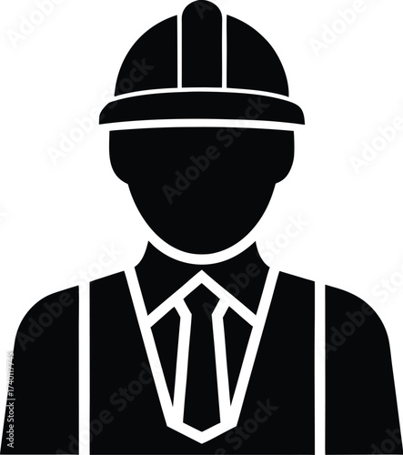 Site supervisor silhouette vector art illustration