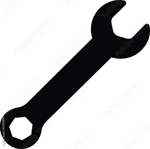 Wrench hand tool silhouette vector art illustration