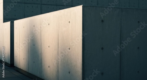 Wallpaper Mural Modern architecture Concrete wall with repeating circular indentations Torontodigital.ca